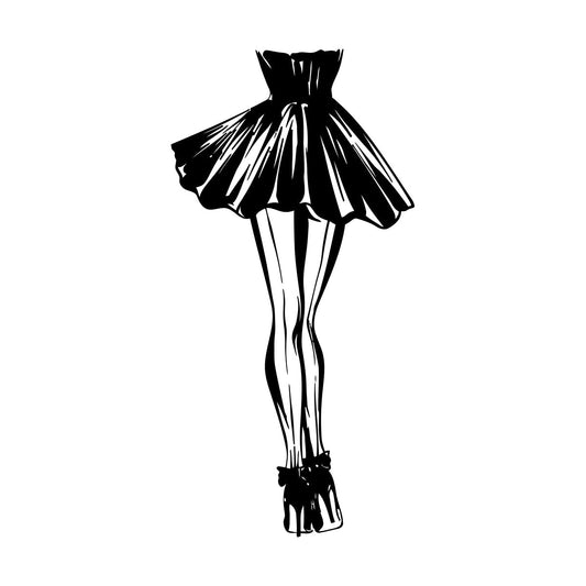 Wall Vinyl Sticker Decor Fashion Shop Heels High Shoes Skirt Do Not Damage The Wall Surface