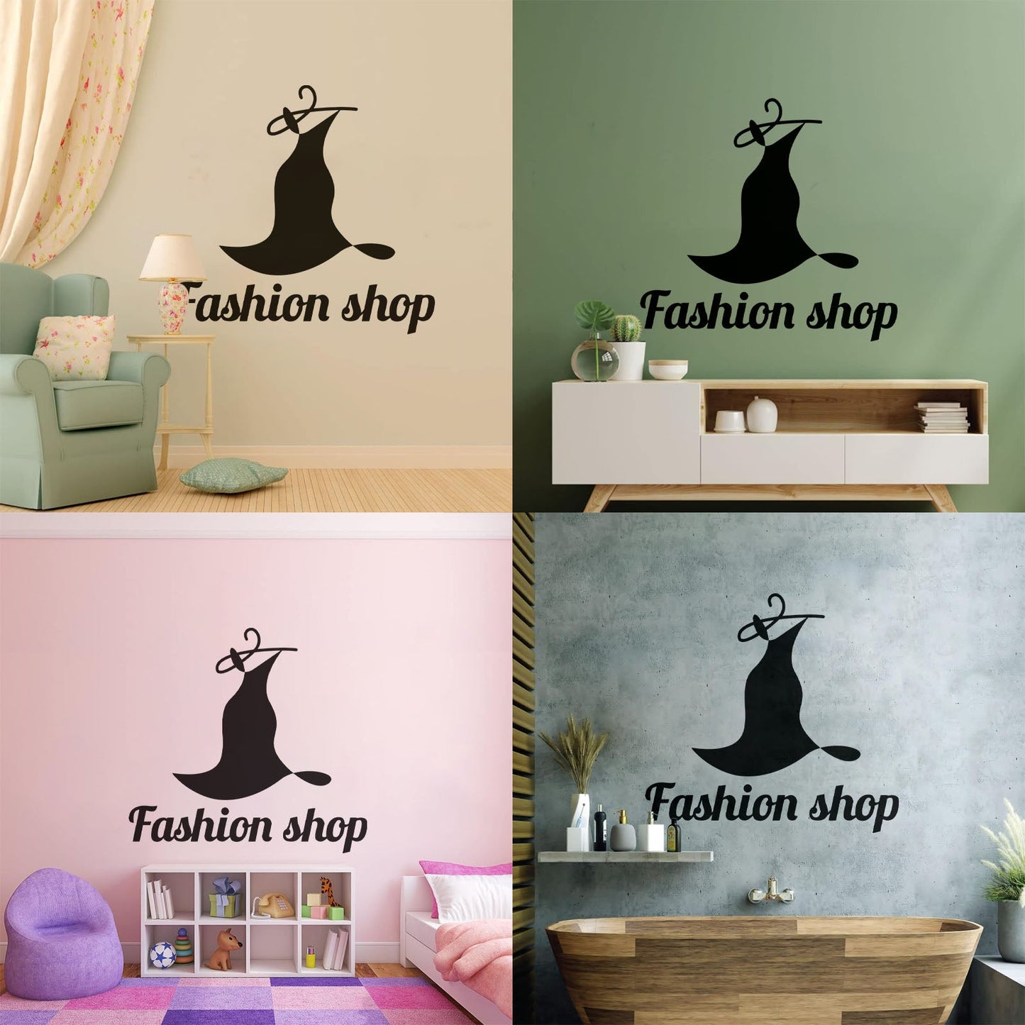 Fashion Shop Dress Clothes Women Style Fine Carving Stickers Multi Color Selection