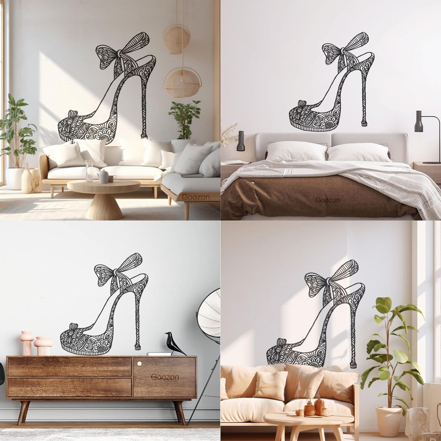 Wall Decals Footwear Woman Shoe Shopping Shoes Fashion Wall Beautification