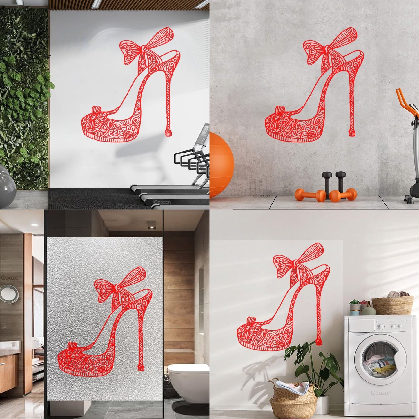 Wall Decals Footwear Woman Shoe Shopping Shoes Fashion Wall Beautification