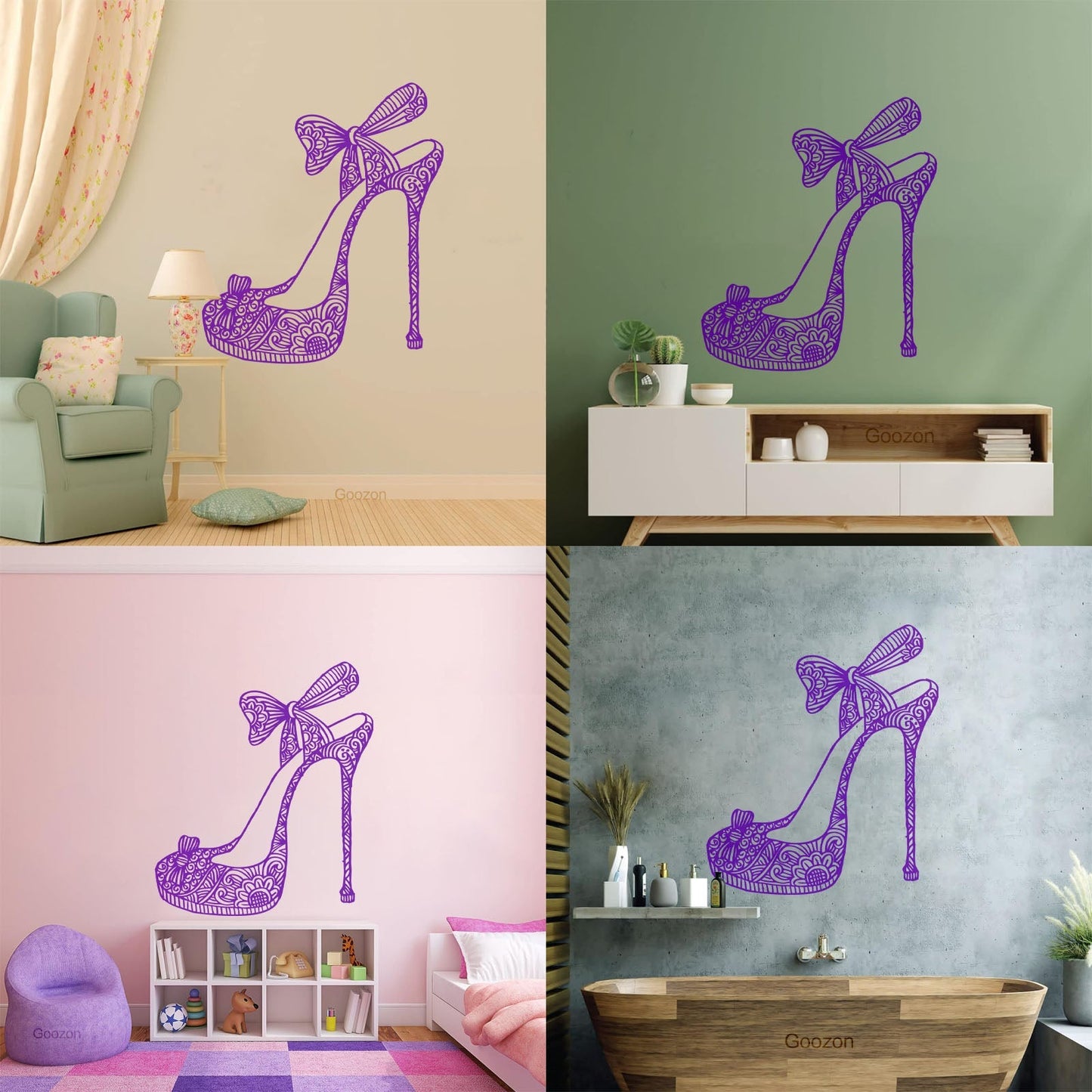 Wall Decals Footwear Woman Shoe Shopping Shoes Fashion Wall Beautification