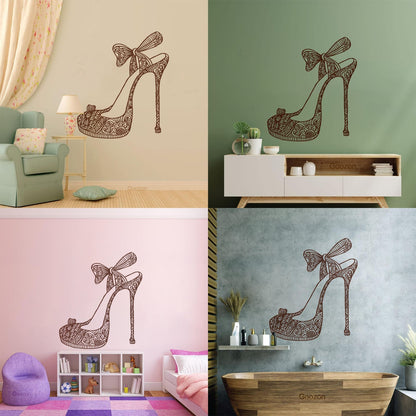 Wall Decals Footwear Woman Shoe Shopping Shoes Fashion Wall Beautification