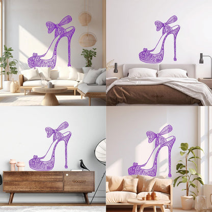 Wall Decals Footwear Woman Shoe Shopping Shoes Fashion Wall Beautification