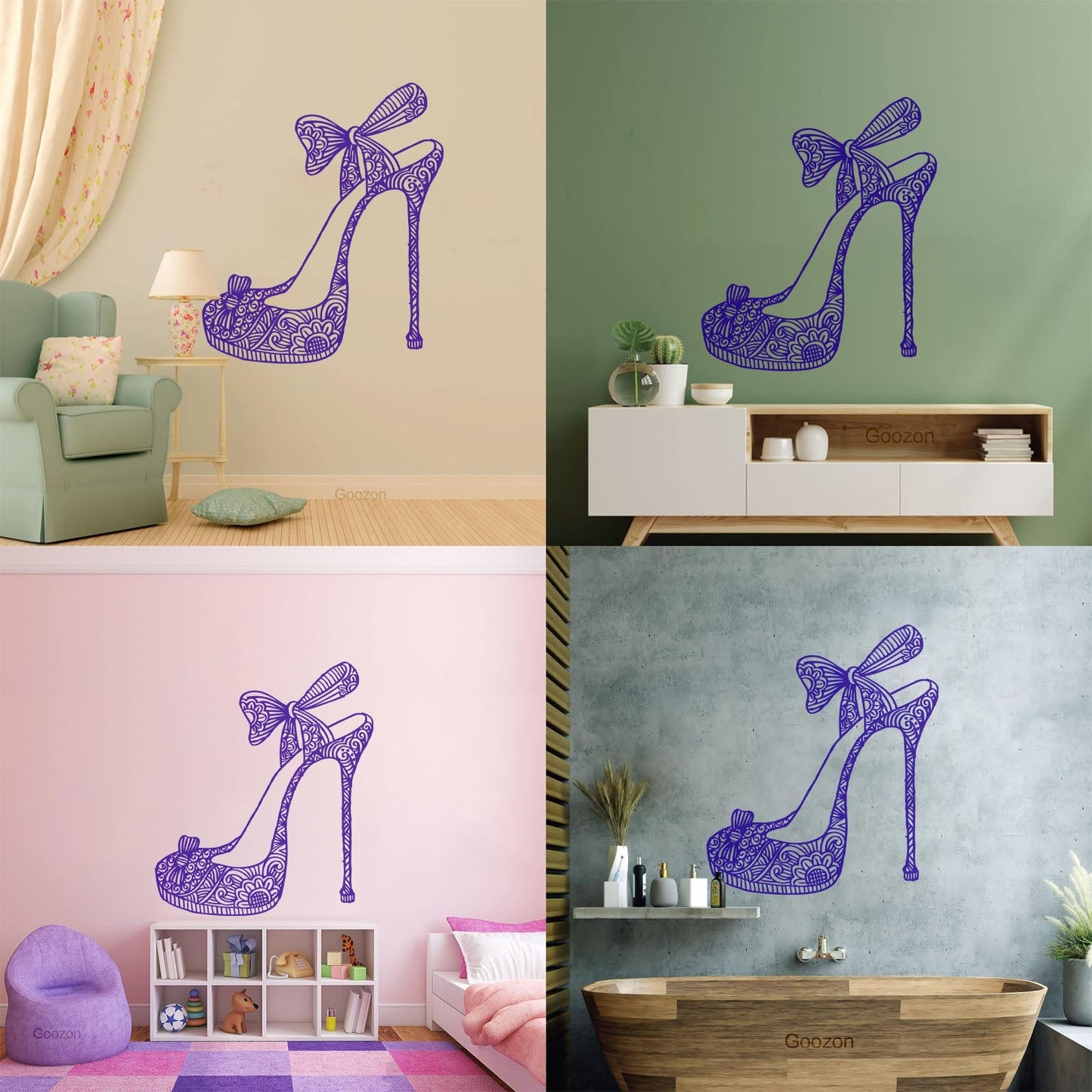 Wall Decals Footwear Woman Shoe Shopping Shoes Fashion Wall Beautification
