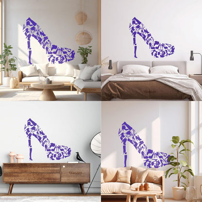 Vinyl Wall Decals Footwear Women'S Shoes Shop Fashion Car Body Decoration
