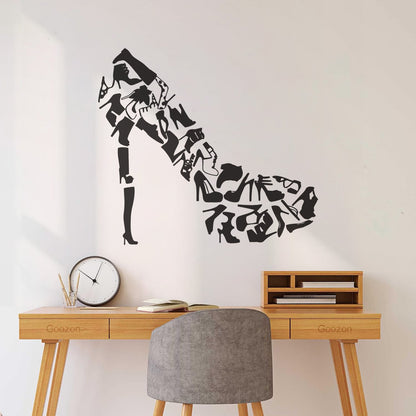 Vinyl Wall Decals Footwear Women'S Shoes Shop Fashion Car Body Decoration