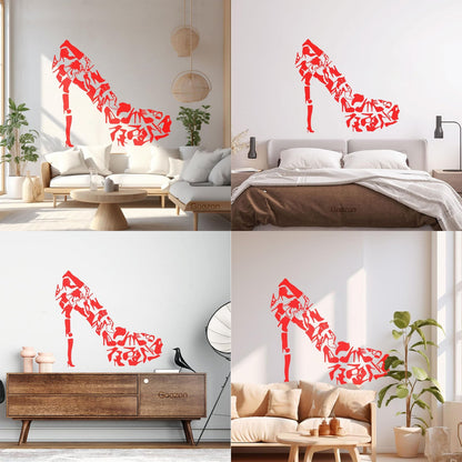 Vinyl Wall Decals Footwear Women'S Shoes Shop Fashion Car Body Decoration