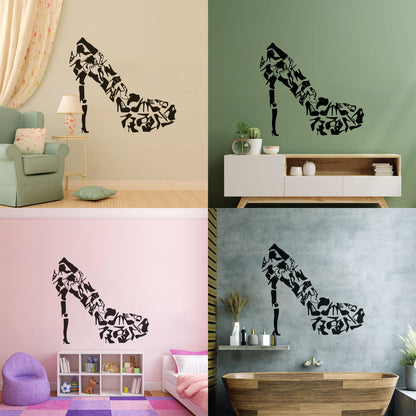 Vinyl Wall Decals Footwear Women'S Shoes Shop Fashion Car Body Decoration
