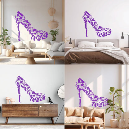 Vinyl Wall Decals Footwear Women'S Shoes Shop Fashion Car Body Decoration