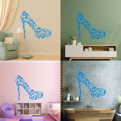 Vinyl Wall Decals Footwear Women'S Shoes Shop Fashion Car Body Decoration