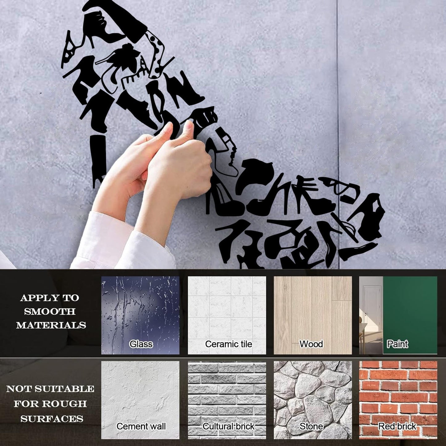 Vinyl Wall Decals Footwear Women'S Shoes Shop Fashion Car Body Decoration