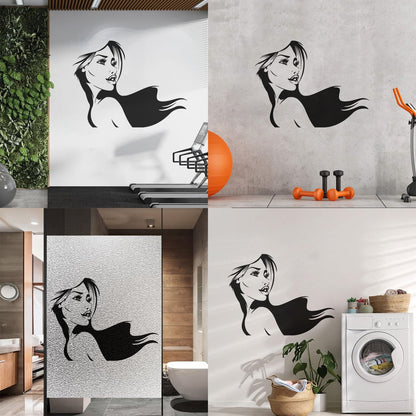 Girl Beauty Hairdressing Salon Barbershop Fashion Model Mural And Wall Vinyl Decal Glass Stickers