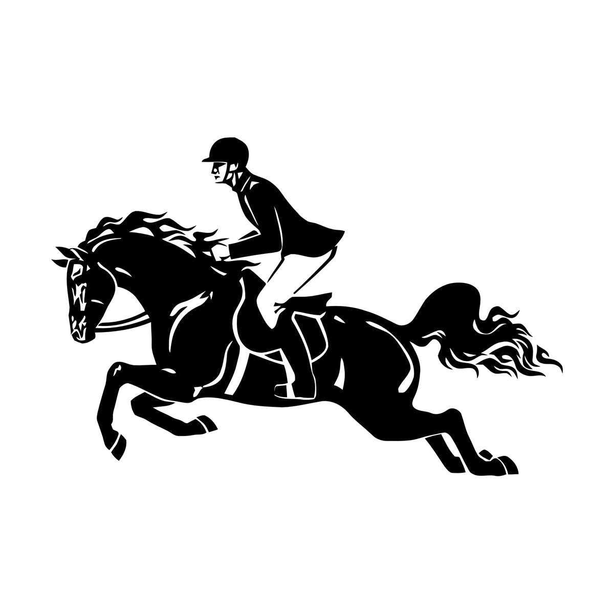Wall Stickers Jockey Horserace Horse Polo Jump Horsemanship Wall Beautification