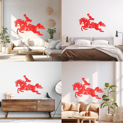 Wall Stickers Jockey Horserace Horse Polo Jump Horsemanship Wall Beautification