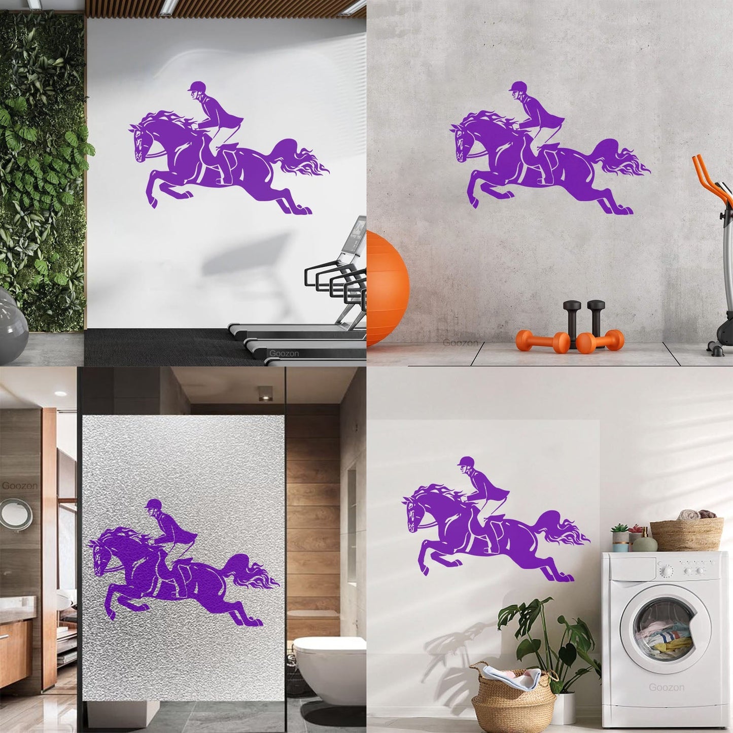 Wall Stickers Jockey Horserace Horse Polo Jump Horsemanship Wall Beautification