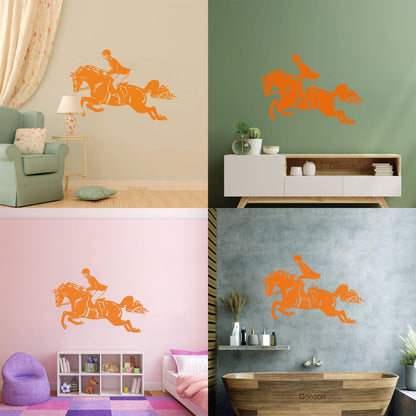 Wall Stickers Jockey Horserace Horse Polo Jump Horsemanship Wall Beautification