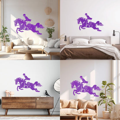 Wall Stickers Jockey Horserace Horse Polo Jump Horsemanship Wall Beautification