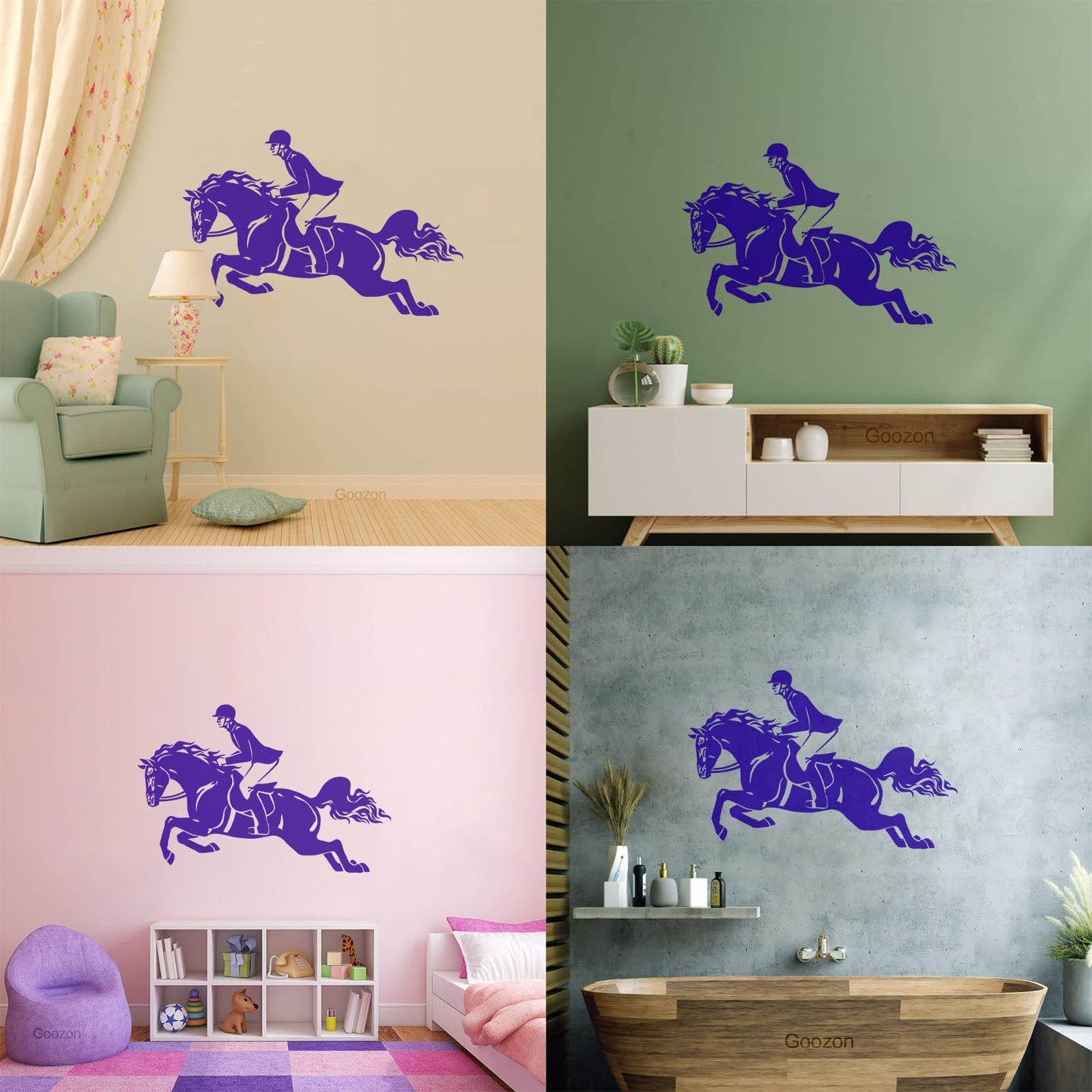 Wall Stickers Jockey Horserace Horse Polo Jump Horsemanship Wall Beautification