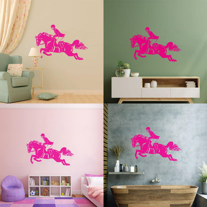 Wall Stickers Jockey Horserace Horse Polo Jump Horsemanship Wall Beautification