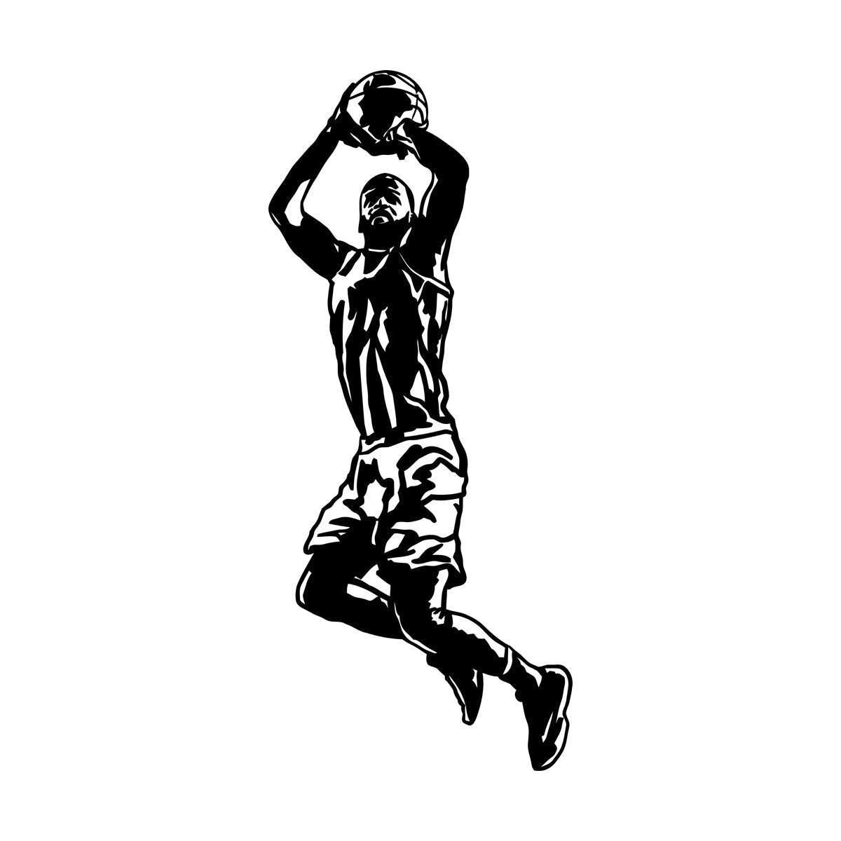 Lettering Decals Jumping Basketball Player Game Ball Sport Boy Room Store Decoration