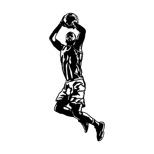 Lettering Decals Jumping Basketball Player Game Ball Sport Boy Room Store Decoration