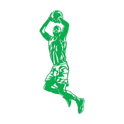 Lettering Decals Jumping Basketball Player Game Ball Sport Boy Room Store Decoration