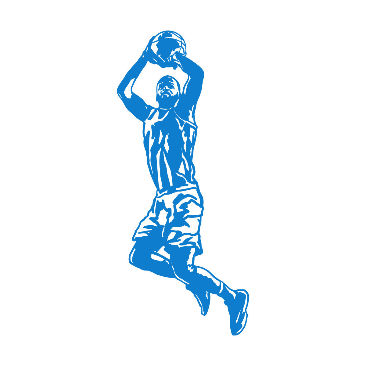 Lettering Decals Jumping Basketball Player Game Ball Sport Boy Room Store Decoration