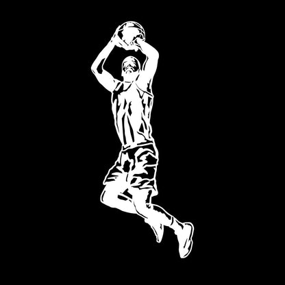 Lettering Decals Jumping Basketball Player Game Ball Sport Boy Room Store Decoration