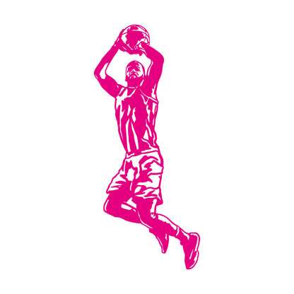 Lettering Decals Jumping Basketball Player Game Ball Sport Boy Room Store Decoration