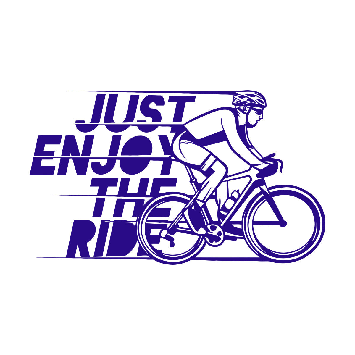 Lettering Stickers Just Enjoy The Ride Bicycle Cyclist Sports Removable Without Leaving Glue