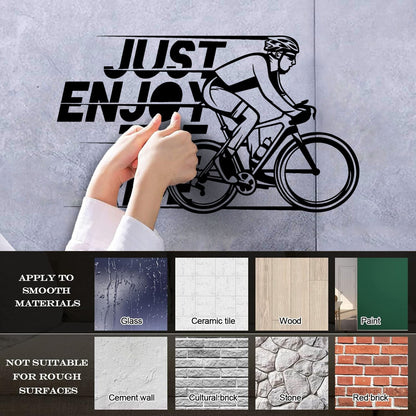 Lettering Stickers Just Enjoy The Ride Bicycle Cyclist Sports Removable Without Leaving Glue