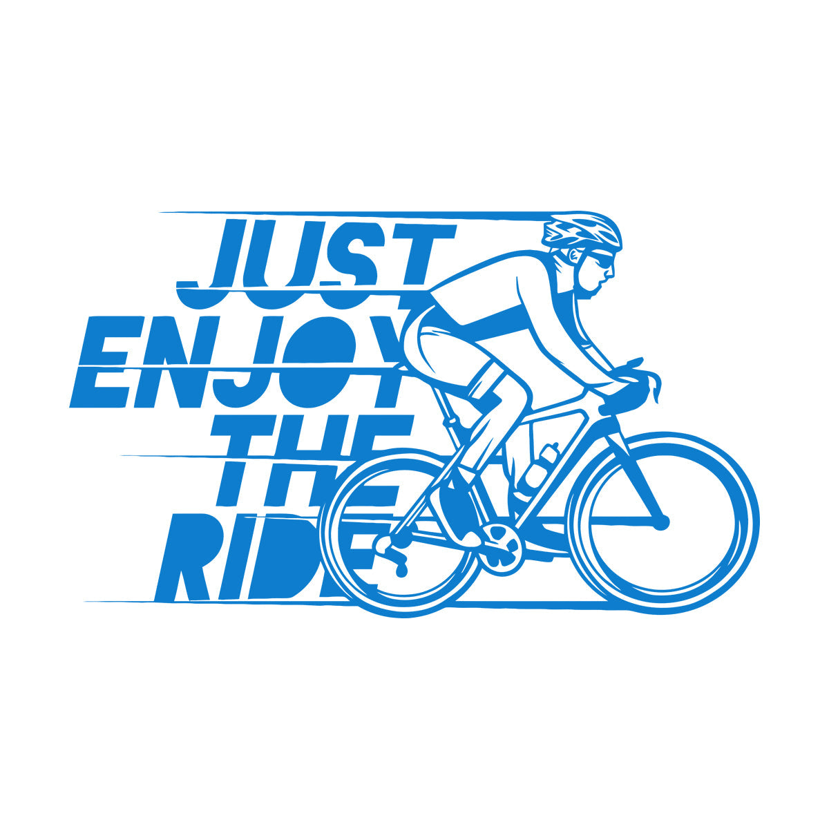Lettering Stickers Just Enjoy The Ride Bicycle Cyclist Sports Removable Without Leaving Glue