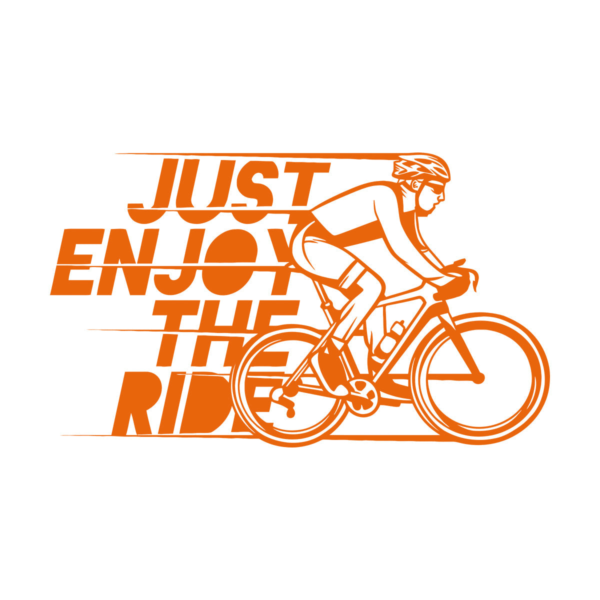 Lettering Stickers Just Enjoy The Ride Bicycle Cyclist Sports Removable Without Leaving Glue