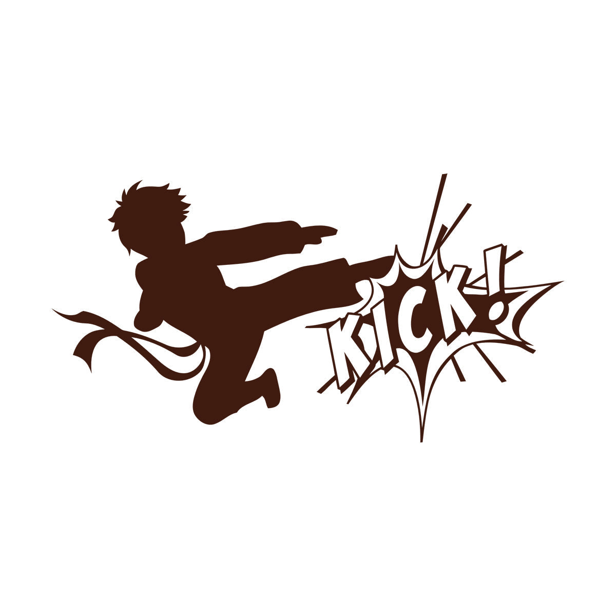 Vinyl Wall Decals Karate Boy Fighting Kick Martial Arts Sport Equipped With Transfer Film Kit