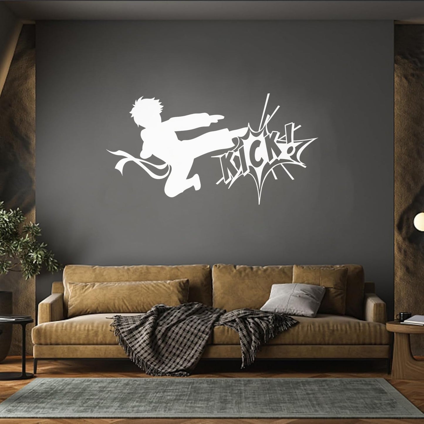 Vinyl Wall Decals Karate Boy Fighting Kick Martial Arts Sport Equipped With Transfer Film Kit