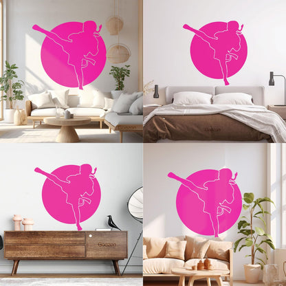 Engraving Decals Karate Boy Kick Martial Arts Logo Fighter Easy Installation