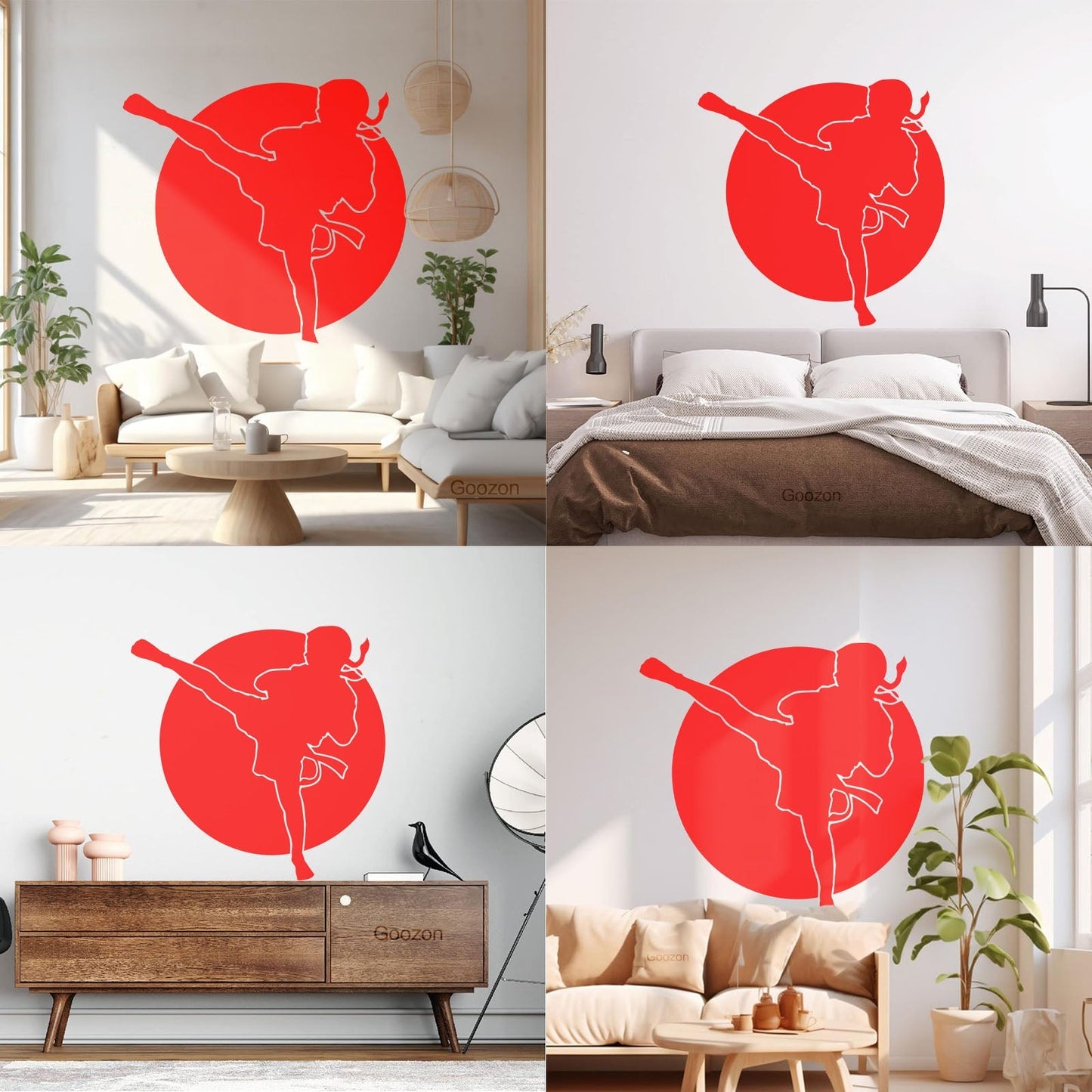 Engraving Decals Karate Boy Kick Martial Arts Logo Fighter Easy Installation