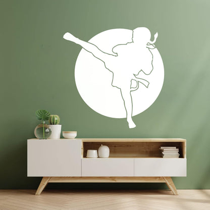 Engraving Decals Karate Boy Kick Martial Arts Logo Fighter Easy Installation