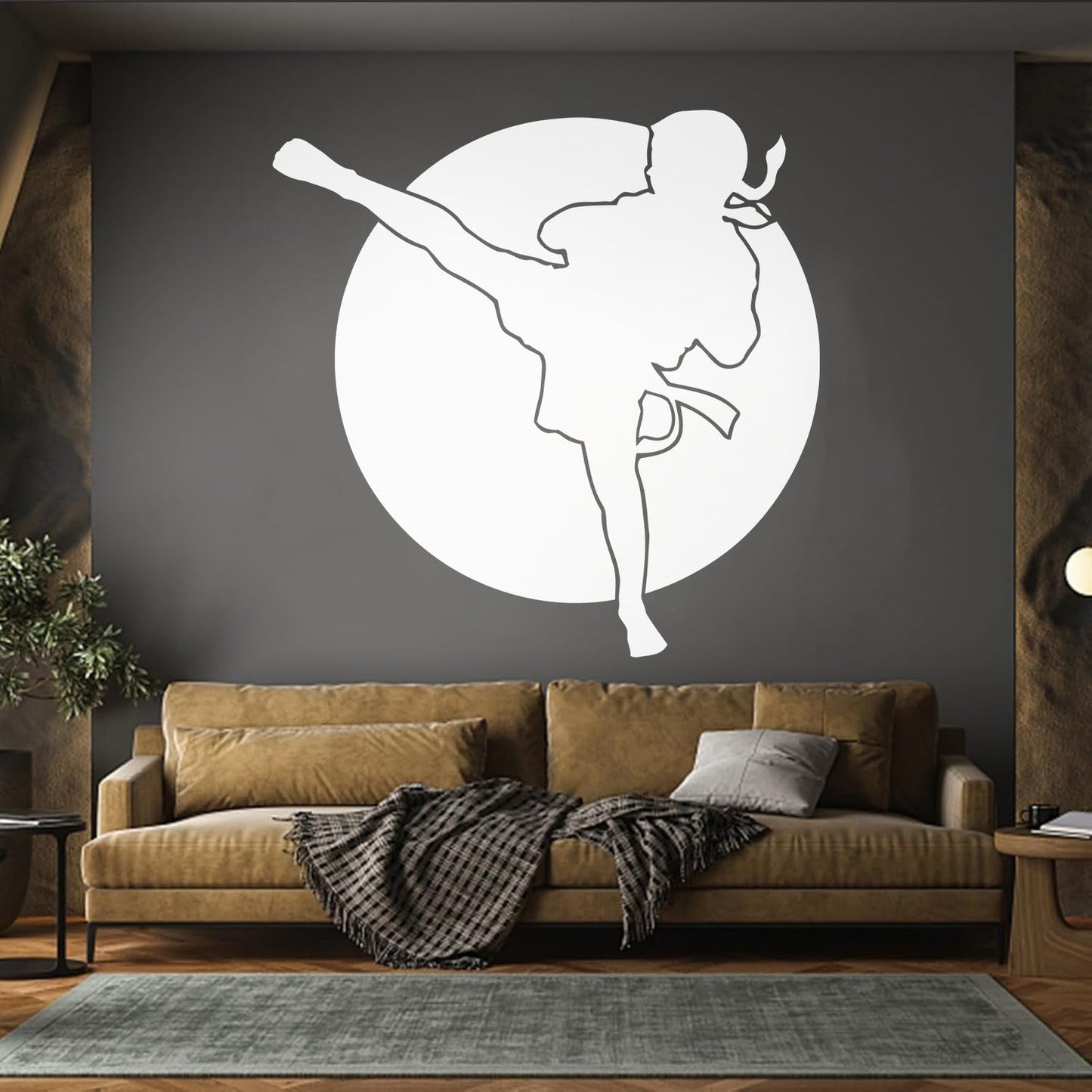 Engraving Decals Karate Boy Kick Martial Arts Logo Fighter Easy Installation