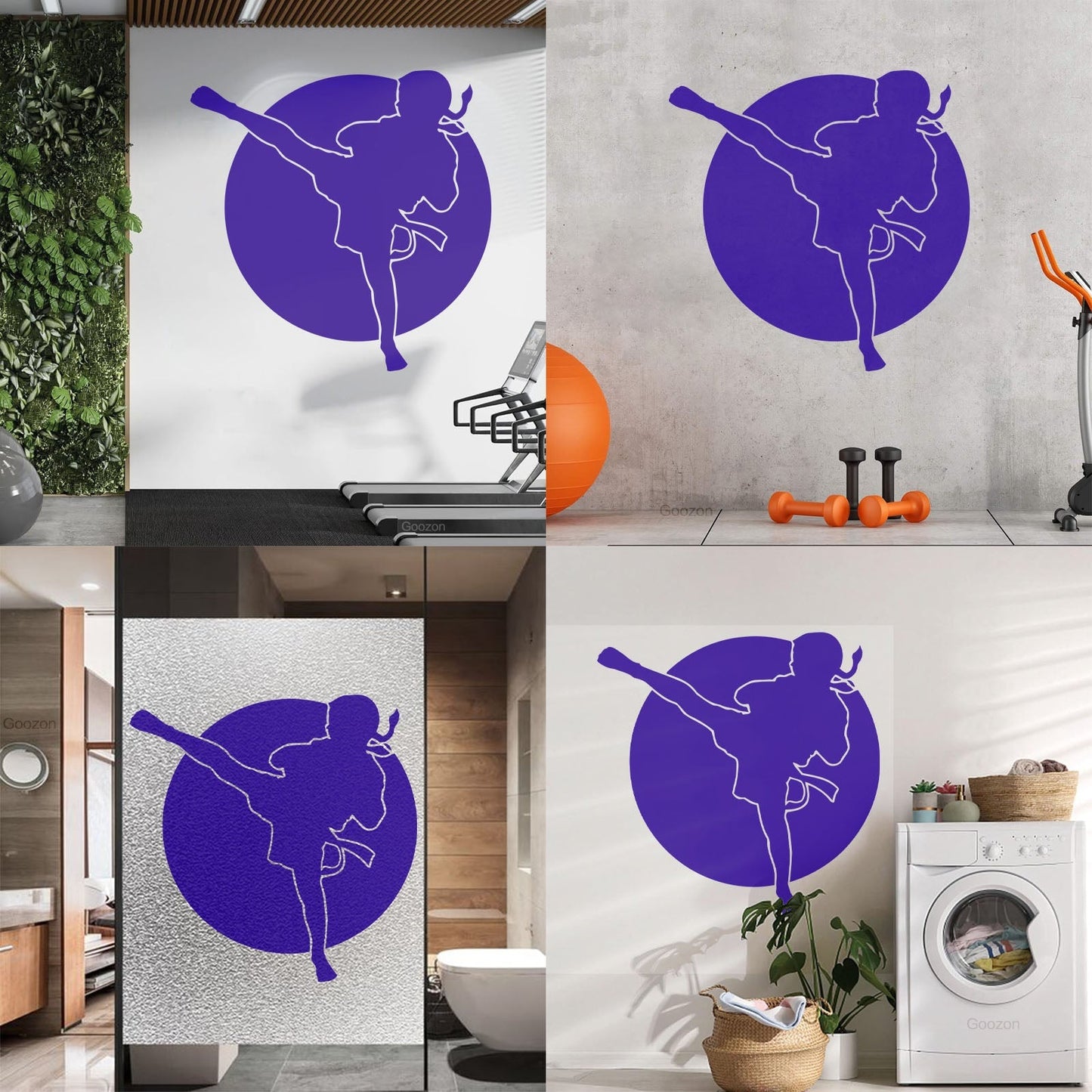 Engraving Decals Karate Boy Kick Martial Arts Logo Fighter Easy Installation