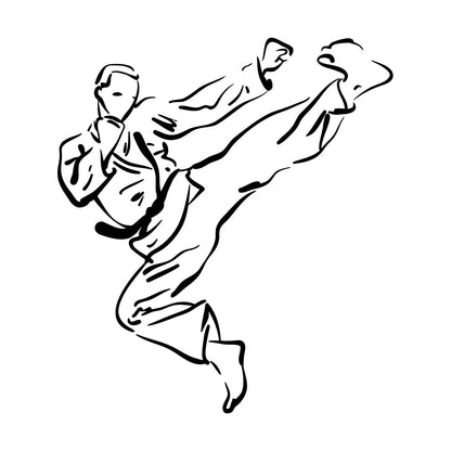 Wall Stickers Paster Paper Karate Martial Arts School Boy Fighter Multiple Size Options