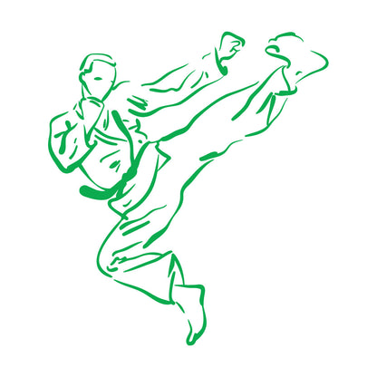 Wall Stickers Paster Paper Karate Martial Arts School Boy Fighter Multiple Size Options