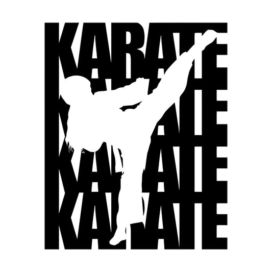Fine Carving Decals Karate Warrior Silhouette Eastern Martial Arts Can Modify And Add Information