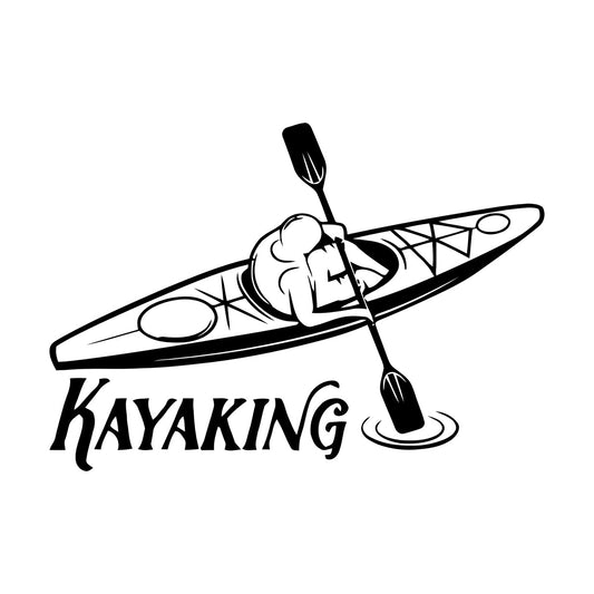 Vinyl Art Sticker Kayaking Water Sport Kayakers Kayak Art Decoration