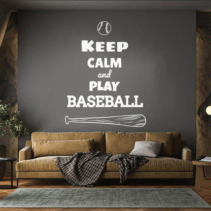 Keep Calm And Play Baseball Ball Sports Engraving Stickers Wall Beautification