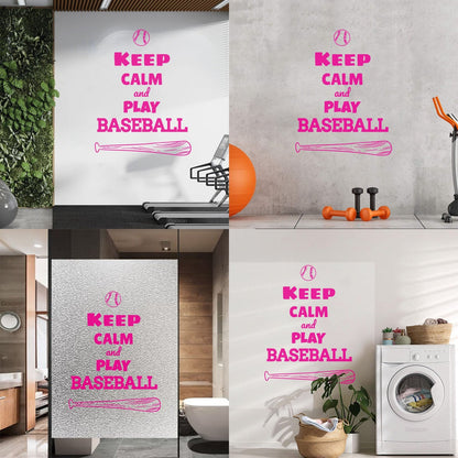 Keep Calm And Play Baseball Ball Sports Engraving Stickers Wall Beautification
