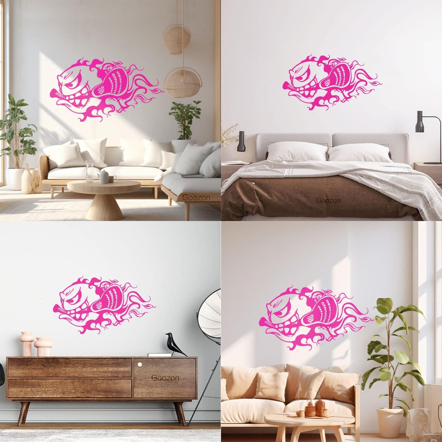 Mural And Wall Vinyl Decal Lacrosse Fireball Game Team Sport Multi Color Selection