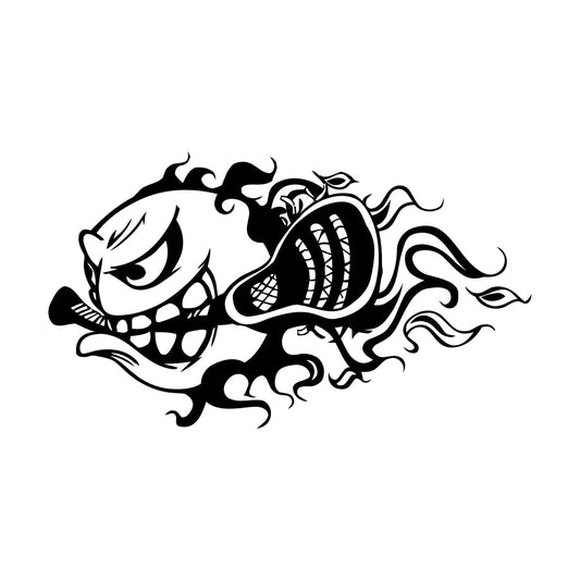 Mural And Wall Vinyl Decal Lacrosse Fireball Game Team Sport Multi Color Selection