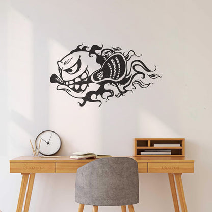 Mural And Wall Vinyl Decal Lacrosse Fireball Game Team Sport Multi Color Selection