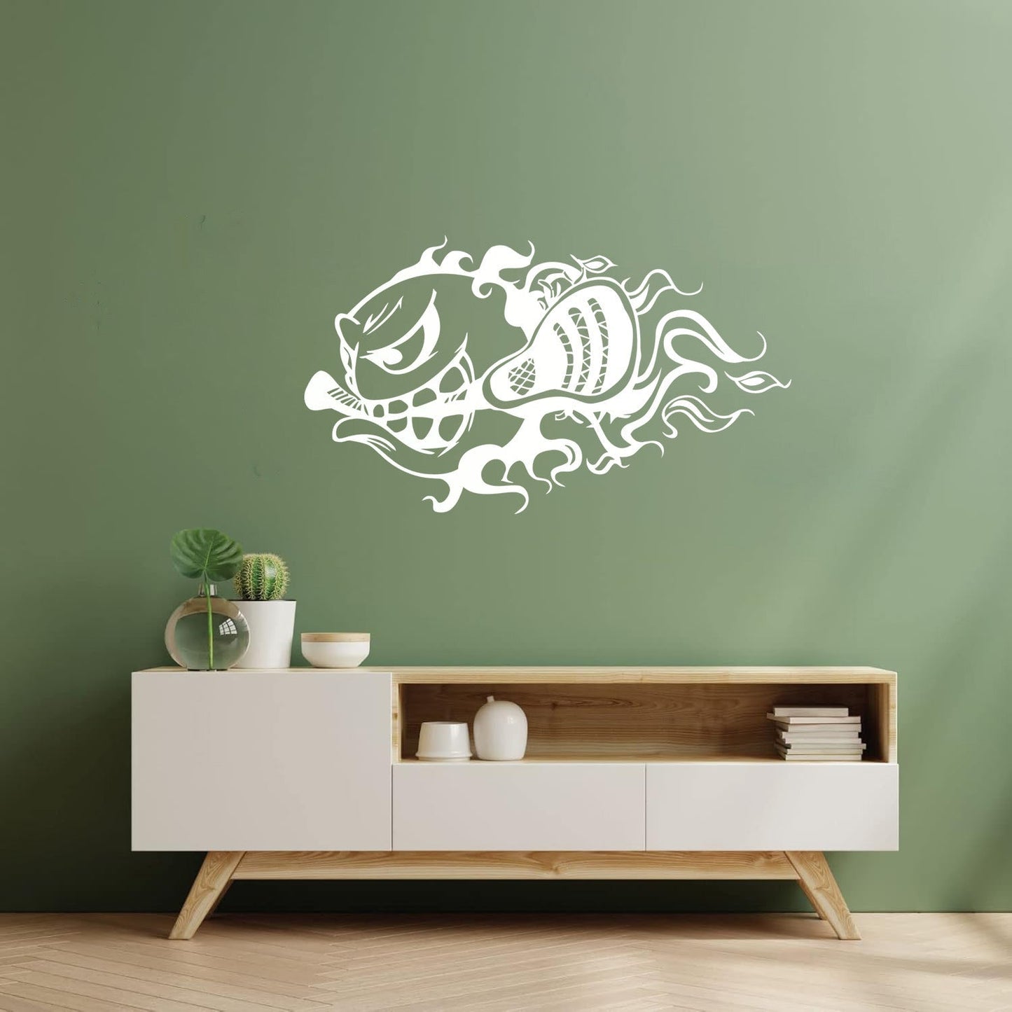 Mural And Wall Vinyl Decal Lacrosse Fireball Game Team Sport Multi Color Selection